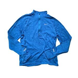 Nike Dri Fit Therma FIT Half Zip Men’s Medium Blue Running Top 683906-480